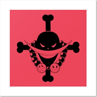 Whitebeard & Ace's Jolly Roger Posters and Art